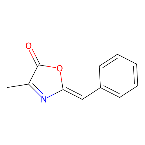 2-Benzylidene-4-methyl-3-oxazolin--5-one structure