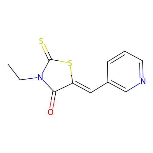 3-Ethyl-5-(pyridin-3-ylmethylidene)-2-sulfanylidene-1,3-thiazolidin-4-one structure