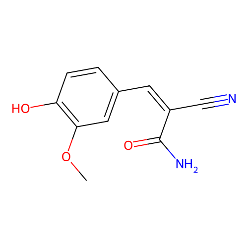 2-Cyano-3-(4-hydroxy-3-methoxy-phenyl)prop-2-enamide structure
