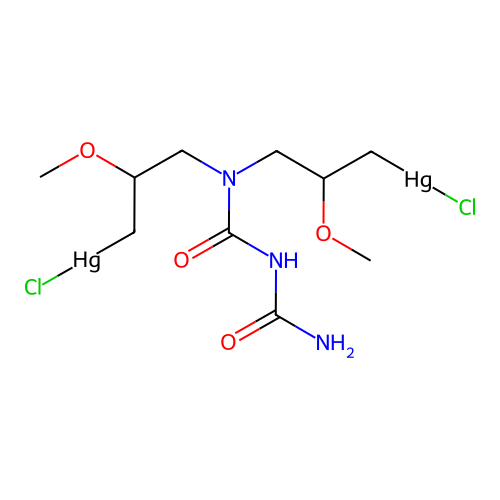 [3-[carbamoylcarbamoyl-[3-(chloromercurio)-2-methoxypropyl]a structure