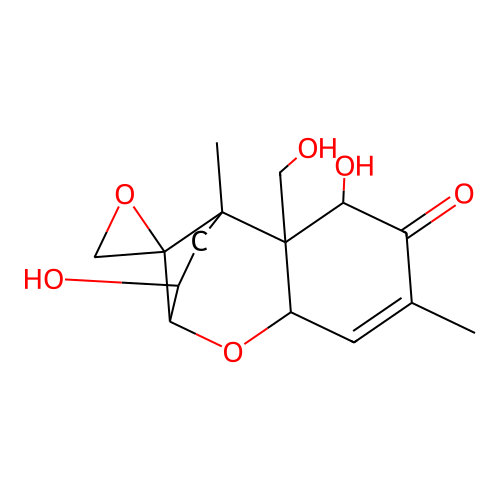 3,7,15-Trihydroxy-12,13-epoxytrichothec-9-en-8-one structure