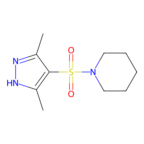 1-(3,5-Dimethyl-1H-pyrazole-4-sulfonyl)piperidine structure