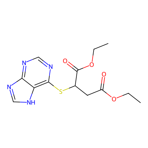 Diethyl 2-(7H-purin-6-ylsulfanyl)butanedioate structure
