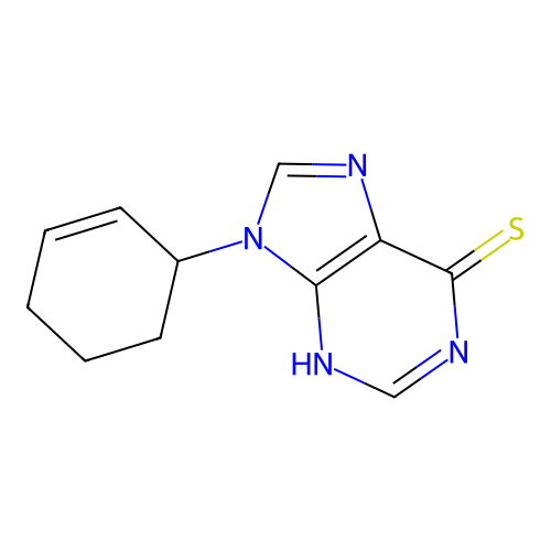 9H-Purine-6-thiol, 9-(2-cyclohexen-1-yl)- structure