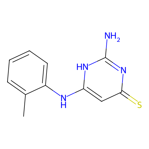 2-amino-6-(2-methylanilino)-1H-pyrimidine-4-thione structure