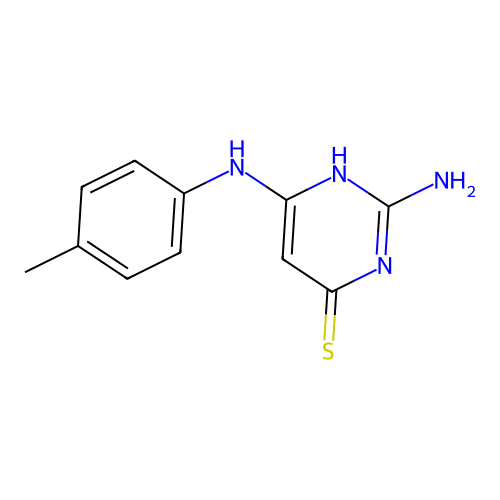 2-Amino-6-(4-methylanilino)pyrimidine-4(1H)-thione structure