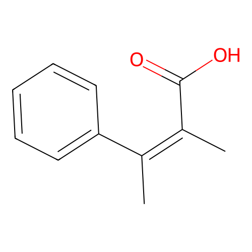 2-Methyl-3-phenylbut-2-enoic acid structure