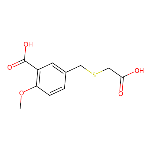5-(Carboxymethylsulfanylmethyl)-2-methoxybenzoic acid structure