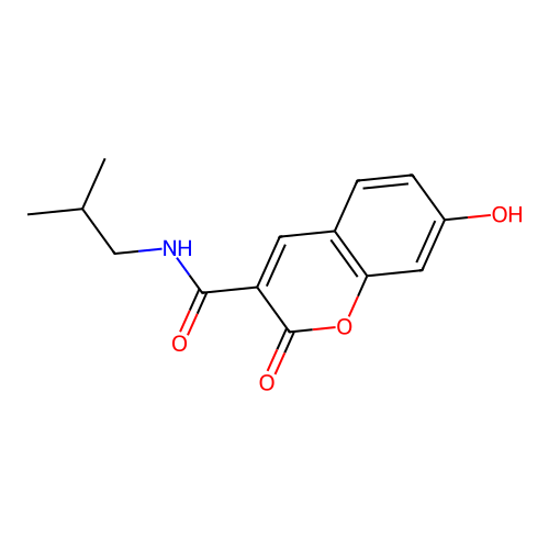 7-hydroxy-N-(2-methylpropyl)-2-oxo-2H-chromene-3-carboxamide structure