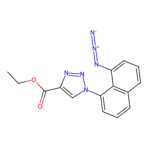 Ethyl 1-(8-azido-1-naphthyl)-1H-1,2,3-triazole-4-carboxylate structure