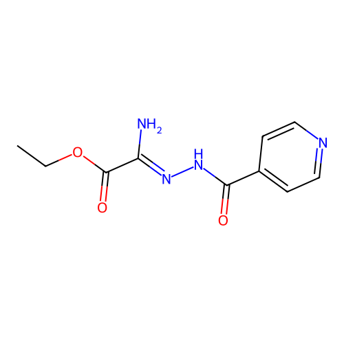 Ethyl 2-amino-2-(pyridine-4-carbonylhydrazinylidene)acetate structure