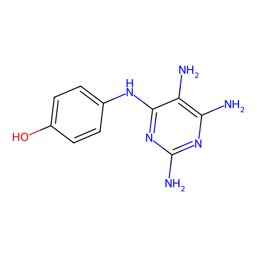 4-[(2,5,6-Triaminopyrimidin-4-yl)amino]phenol structure