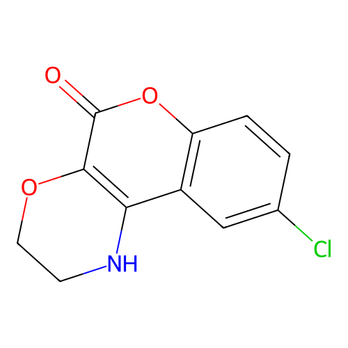 9-Chloro-2,3-dihydro[1]benzopyrano[3,4-b][1,4]oxazin-5(1H)-one structure