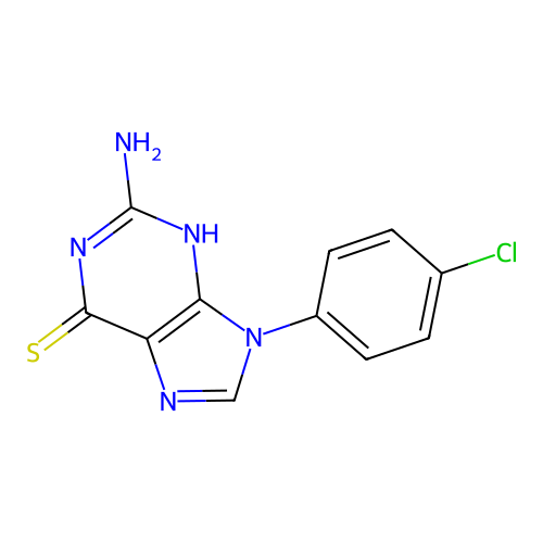 2-amino-9-(4-chlorophenyl)-3H-purine-6-thione structure