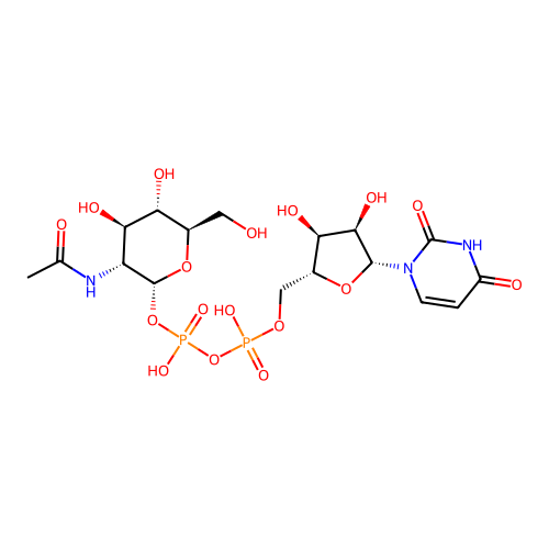 Uridine-Diphosphate-N-Acetylglucosamine structure