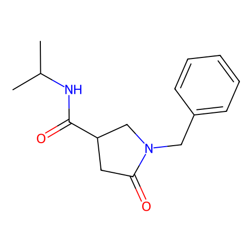 5-oxo-1-(phenylmethyl)-N-(2-propyl)3-pyrrolidinecarboxamide structure