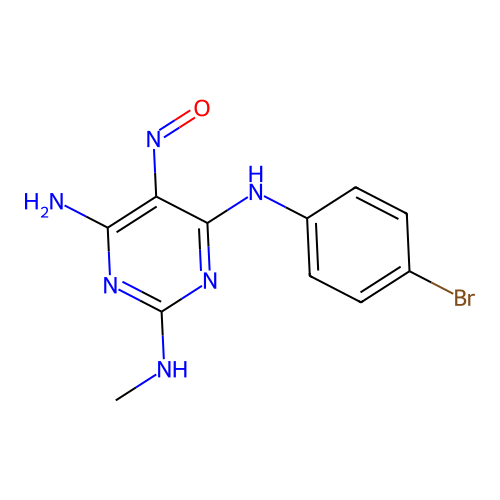 N(4)-(4-Bromophenyl)-N(2)-methyl-5-nitroso-2,4,6-pyrimidinetriamine structure