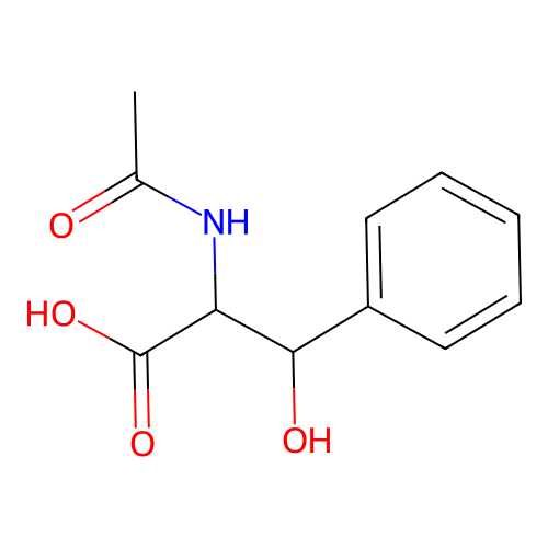 2-Acetamido-3-hydroxy-3-phenylpropanoic acid structure