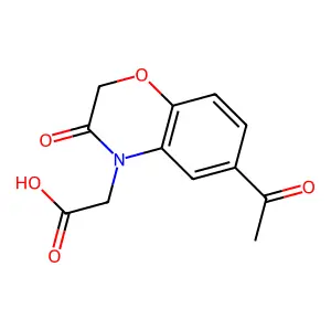 4H-1,4-Benzoxazine-4-acetic acid, 6-acetyl-2,3-dihydro-3-oxo- structure