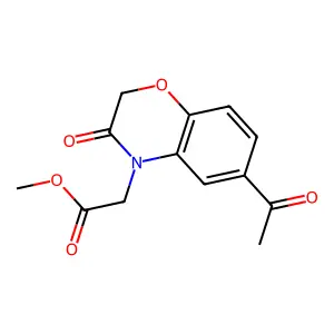 4H-1,4-Benzoxazine-4-acetic acid, 6-acetyl-2,3-dihydro-3-oxo-, methyl ester structure