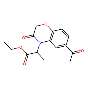 Ethyl 2-(6-acetyl-3-oxo-2,3-dihydro-4H-1,4-benzoxazin-4-yl)propanoate structure