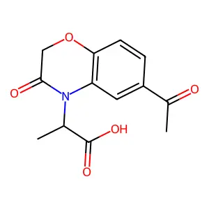 2-(6-Acetyl-3-oxo-2,3-dihydro-4H-1,4-benzoxazin-4-yl)propanoic acid structure