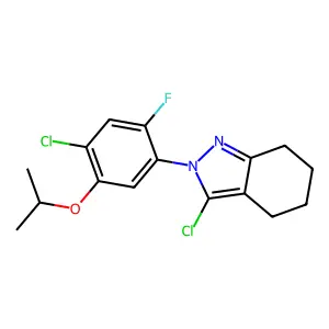 3-Chloro-2-(4-chloro-2-fluoro-5-propan-2-yloxyphenyl)-4,5,6,7-tetrahydroindazole structure