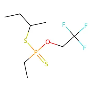 Butan-2-ylsulfanyl-ethyl-sulfanylidene-(2,2,2-trifluoroethoxy)phosphorane structure