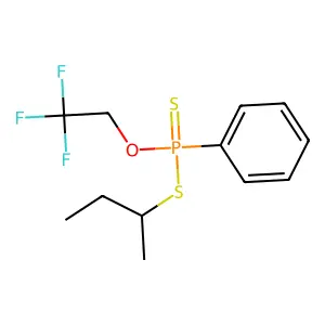 Butan-2-ylsulfanyl-phenyl-sulfanylidene-(2,2,2-trifluoroethoxy)phosphorane structure