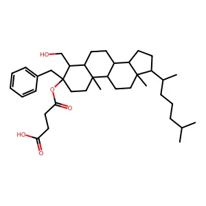 4-(Hydroxymethyl)benzyl-3beta-cholestanyl succinate structure