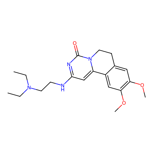 2-((2-(diethylamino)ethyl)amino)-9,10-dimethoxy-6,7-dihydro-4H-pyrimido[6,1-a]isoquinolin-4-one structure