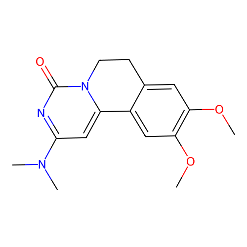 2-(dimethylamino)-9,10-dimethoxy-6,7-dihydro-4H-pyrimido[6,1-a]isoquinolin-4-one structure