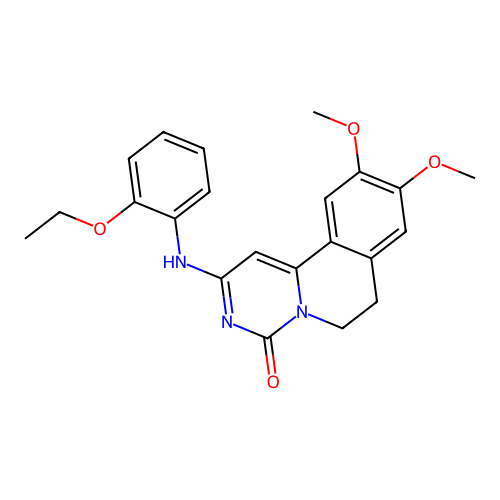 2-((2-ethoxyphenyl)amino)-9,10-dimethoxy-6,7-dihydro-4H-pyrimido[6,1-a]isoquinolin-4-one structure