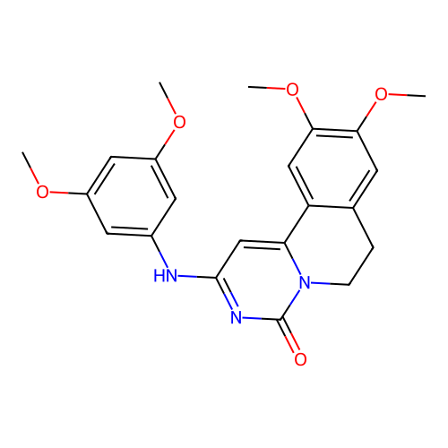 2-((3,5-dimethoxyphenyl)amino)-9,10-dimethoxy-6,7-dihydro-4H-pyrimido[6,1-a]isoquinolin-4-one structure