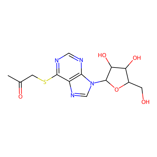 6-[(2-Oxopropyl)sulfanyl]-9-pentofuranosyl-9h-purine structure