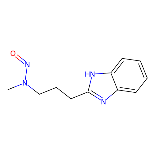 N-[3-(1H-benzimidazol-2-yl)propyl]-N-methylnitrous amide structure