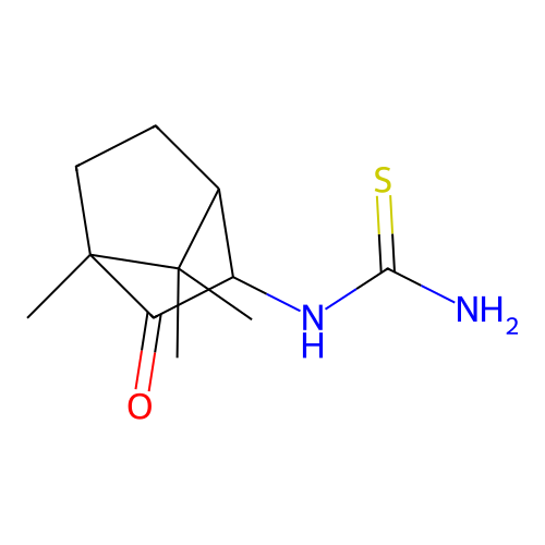 (4,7,7-Trimethyl-3-oxo-2-bicyclo[2.2.1]heptanyl)thiourea structure