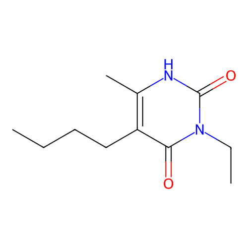 Uracil, 5-butyl-3-ethyl-6-methyl- structure