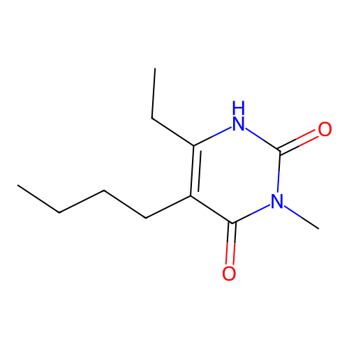 5-Butyl-6-ethyl-3-methyluracil structure