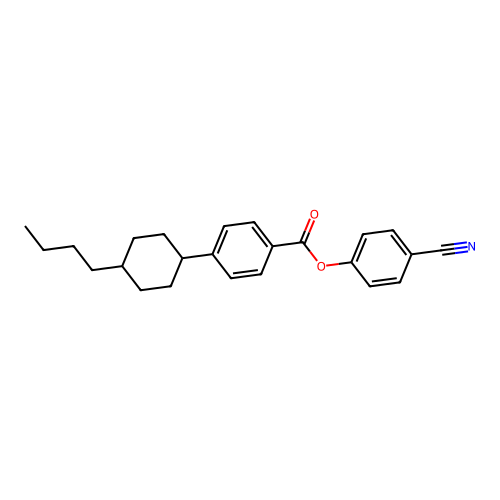 4-Cyanophenyl trans-4-(4-butylcyclohexyl)benzoate structure