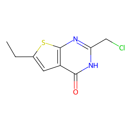 2-(chloromethyl)-6-ethylthieno[2,3-d]pyrimidin-4(3H)-one structure