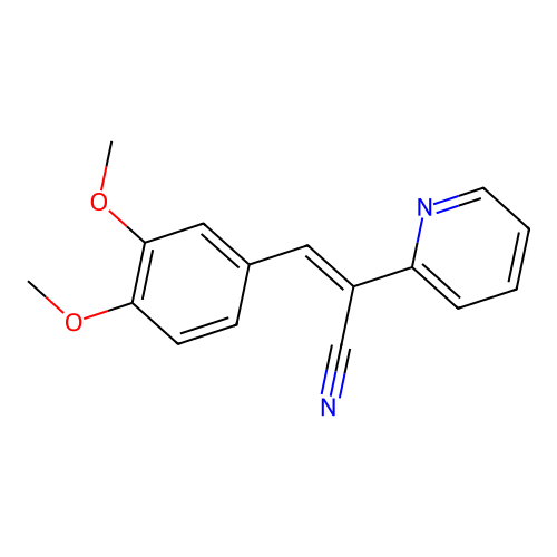 3-(3,4-Dimethoxyphenyl)-2-(2-pyridinyl)acrylonitrile structure