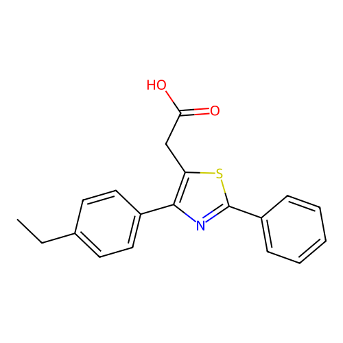 [4-(4-Ethylphenyl)-2-phenyl-1,3-thiazol-5-yl]acetic acid structure