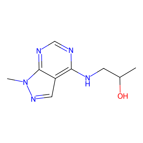 1-[(1-methyl-1H-pyrazolo[3,4-d]pyrimidin-4-yl)amino]propan-2-ol structure