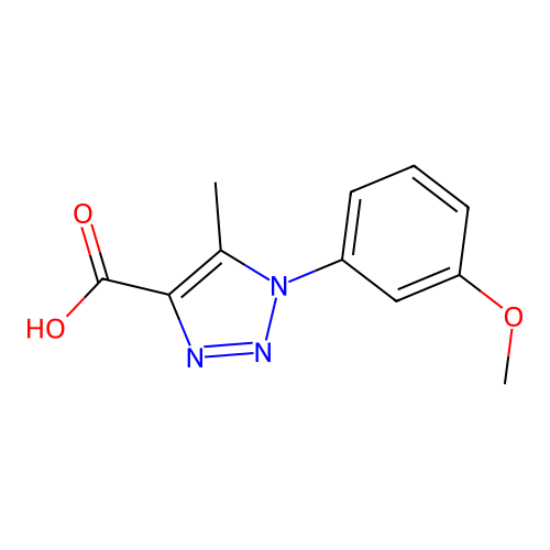 1-(3-methoxyphenyl)-5-methyl-1H-1,2,3-triazole-4-carboxylic acid structure