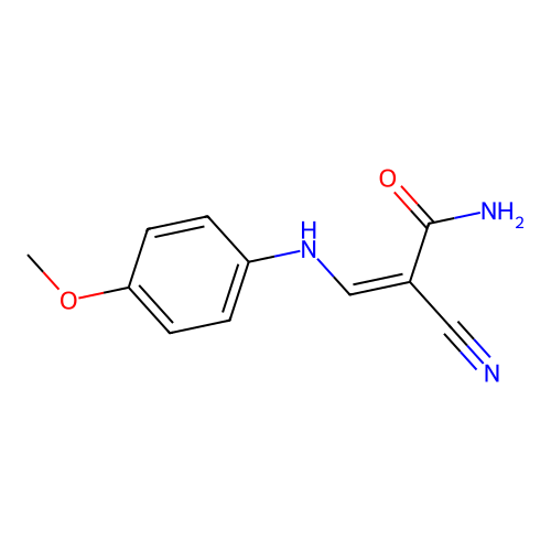 2-Propenamide, 2-cyano-3-[(4-methoxyphenyl)amino]- structure