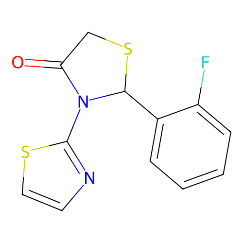 2-(2-Fluorophenyl)-3-(1,3-thiazol-2-yl)-1,3-thiazolidin-4-one structure
