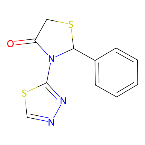 2-Phenyl-3-(1,3,4-thiadiazol-2-yl)-1,3-thiazolidin-4-one structure