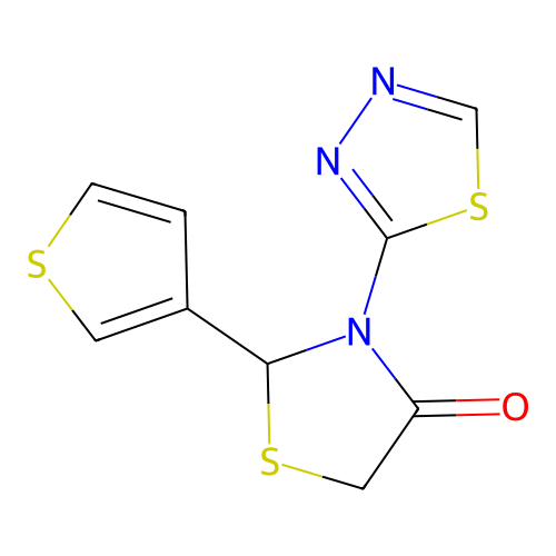 3-(1,3,4-Thiadiazol-2-yl)-2-thiophen-3-yl-1,3-thiazolidin-4-one structure