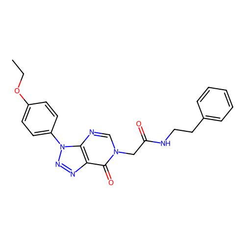 2-(3-(4-ethoxyphenyl)-7-oxo-3H-[1,2,3]triazolo[4,5-d]pyrimidin-6(7H)-yl)-N-phenethylacetamide structure